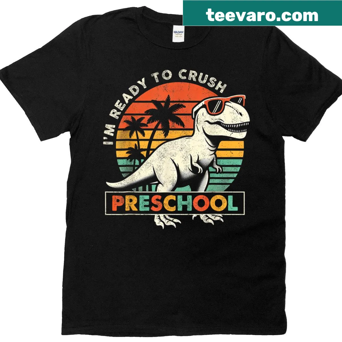 Dinosaur graphic on a T-shirt for kindergarten boys — on a men's t-shirt