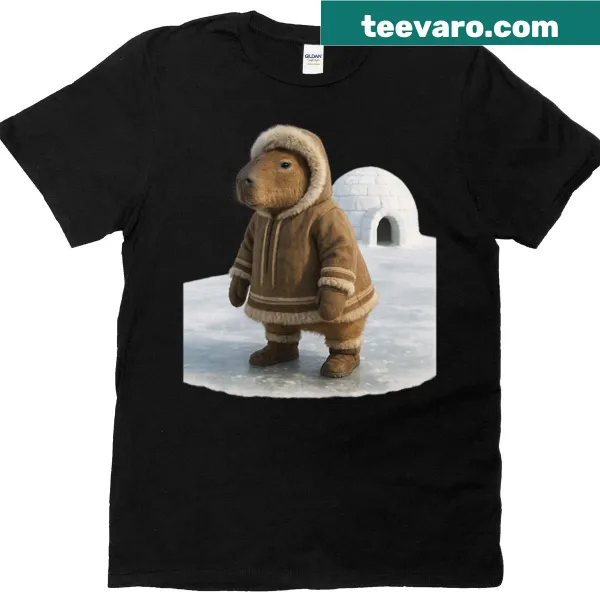 Cute T-shirt featuring an Inuit capybara illustration