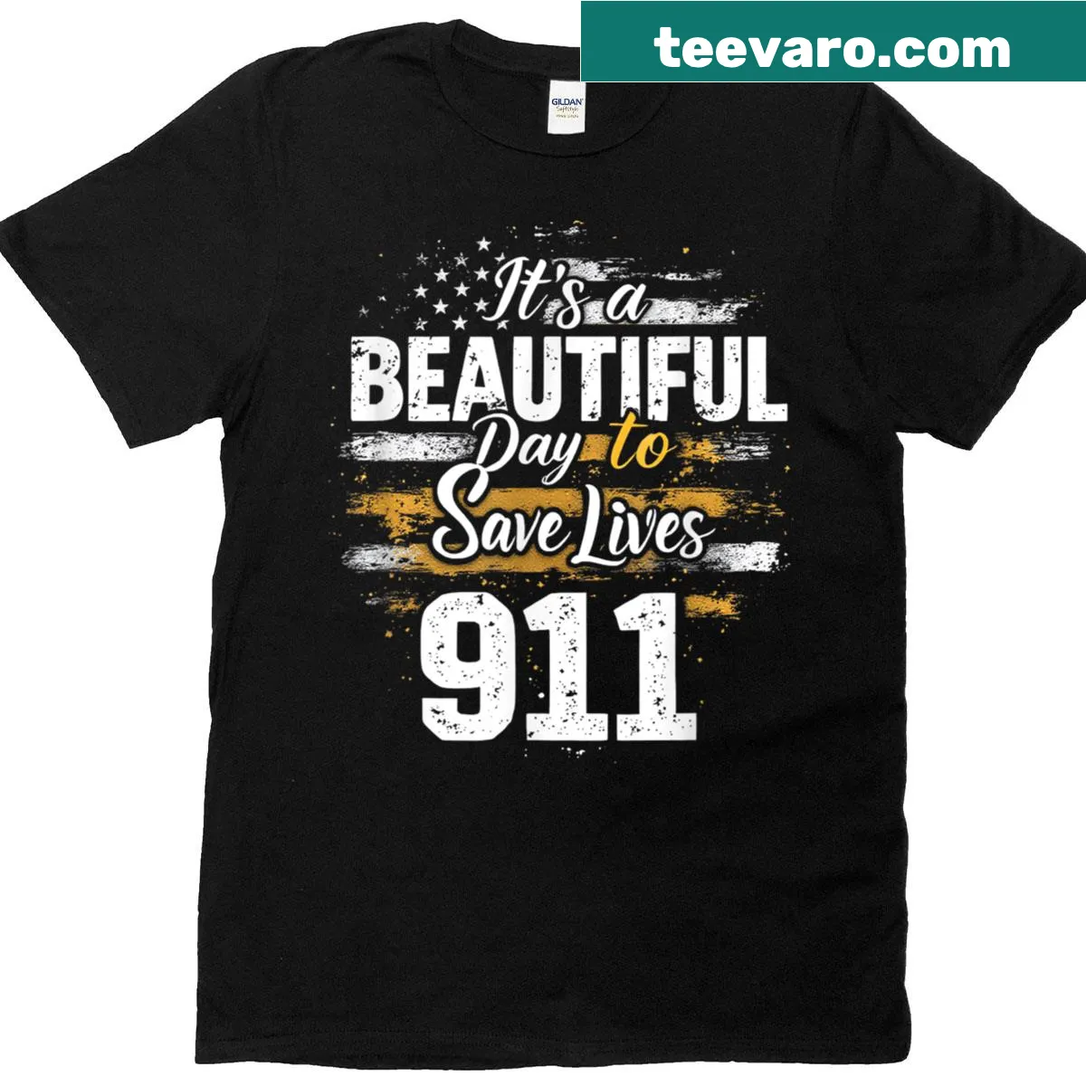 Motivational T-shirt with the phrase 'It's A Beautiful Day To Save Lives' — on a men's t-shirt