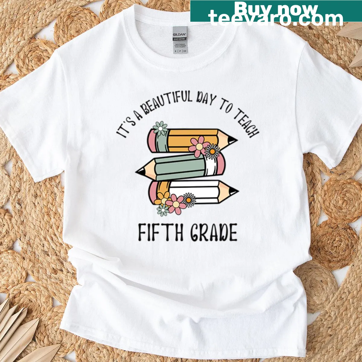 Inspirational t-shirt for fifth grade teachers — on a men's t-shirt