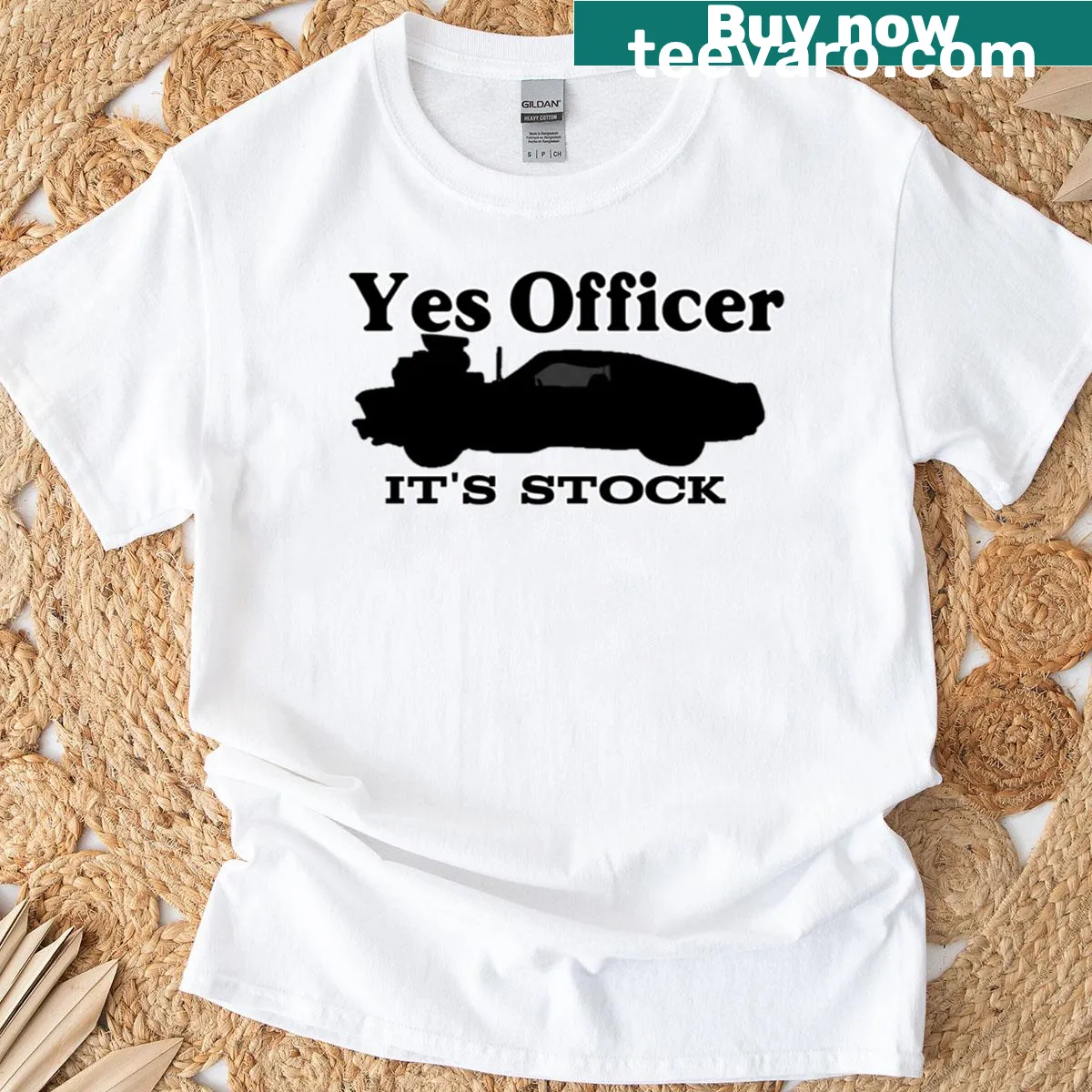 Minimalistic t-shirt with 'It's Stock' graphic. — on a men's t-shirt