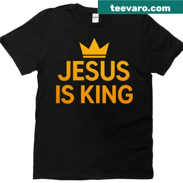 T-shirt with 'Jesus Is King' text in bold typography