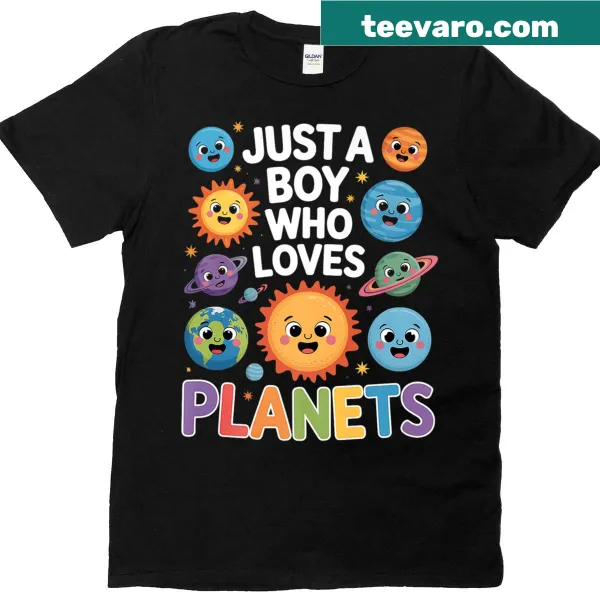 T-shirt featuring playful planets design for kids