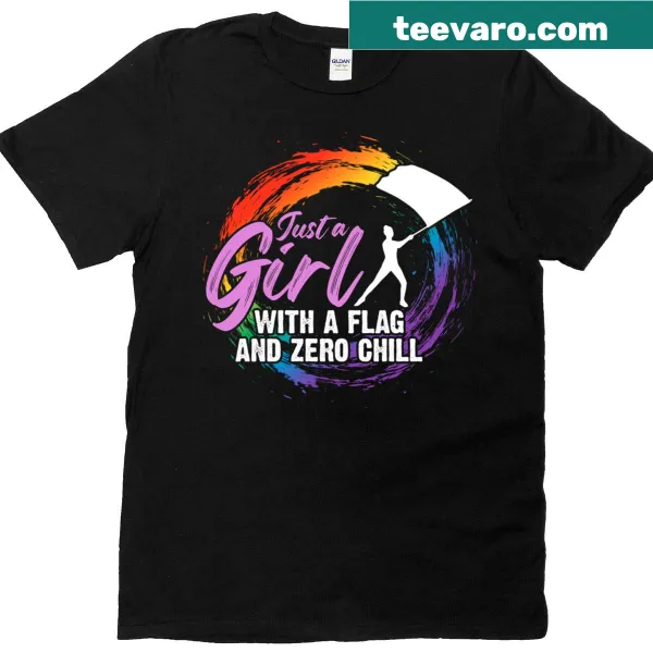 Text design with flag graphic celebrating color guard spirit