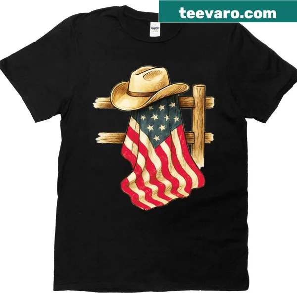 Badge style Kerr County Strong Texas t-shirt with American flag design