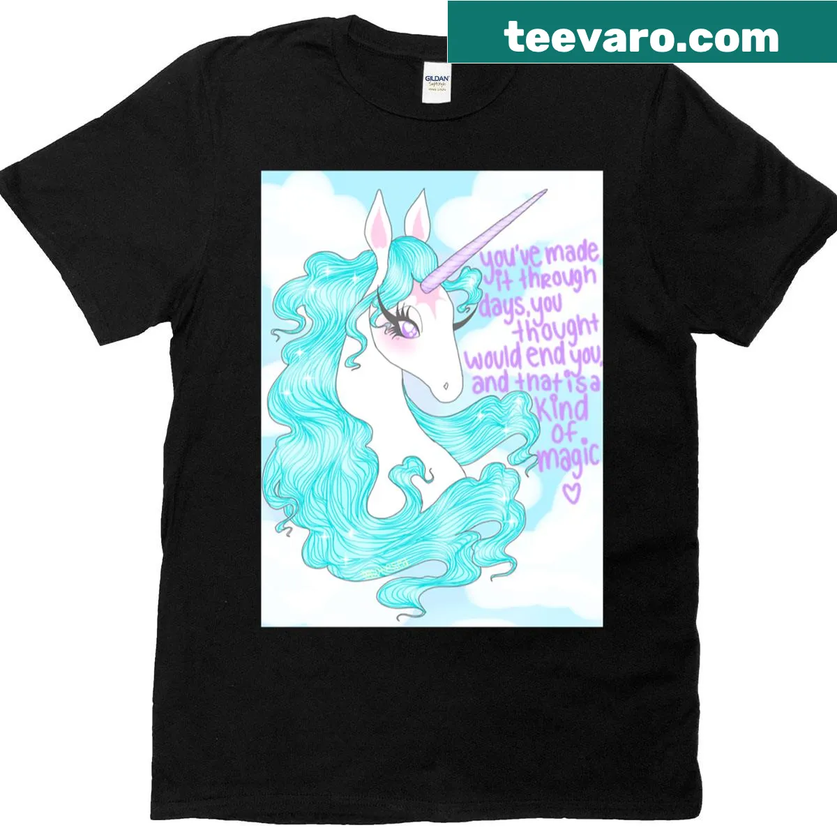 Playful T-shirt with a whimsical magic-themed illustration — on a men's t-shirt