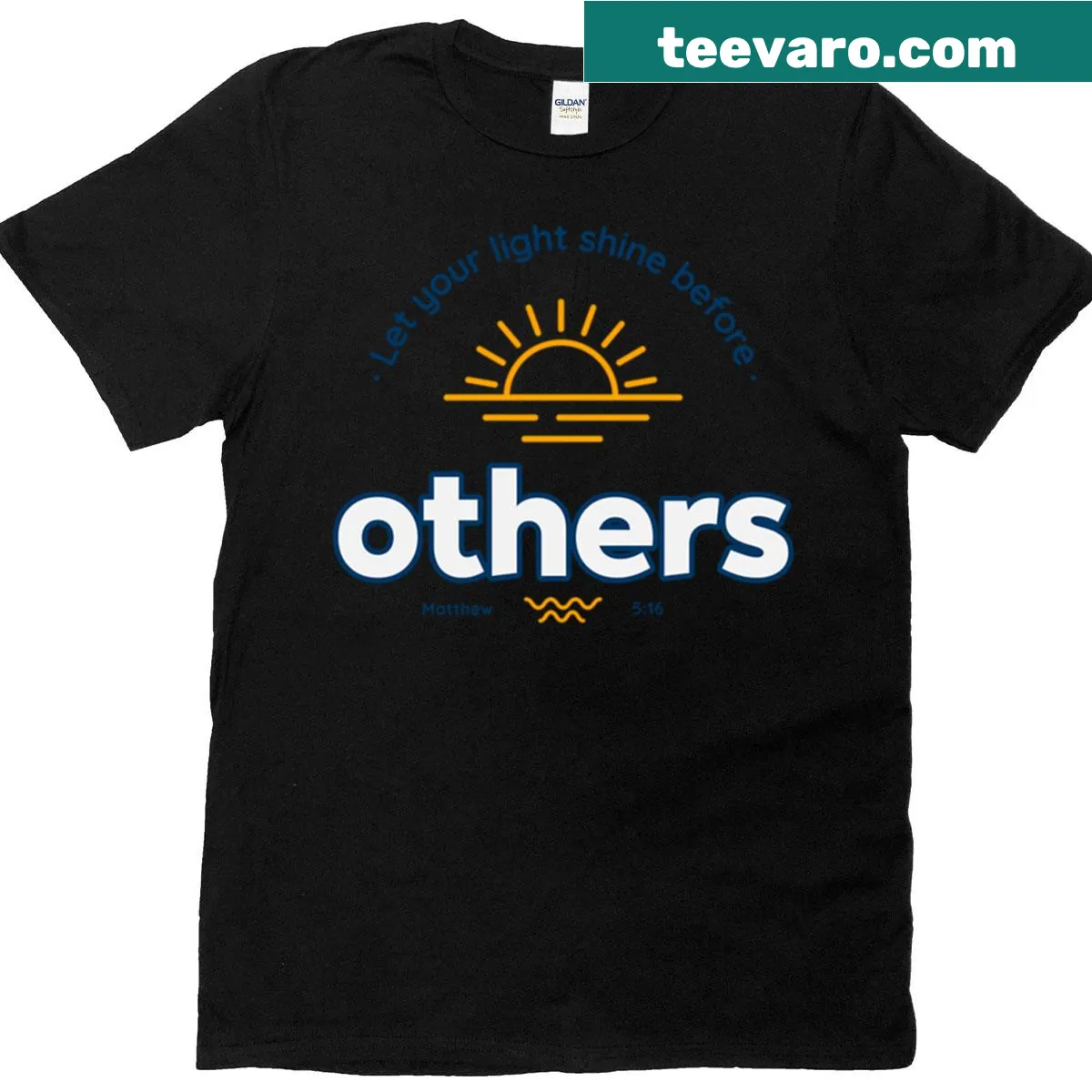 Typography design featuring Bible verse 'Let Your Light Shine' — on a men's t-shirt