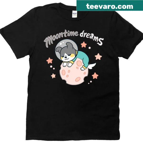 Illustrated T-shirt featuring a serene moon and whimsical stars design