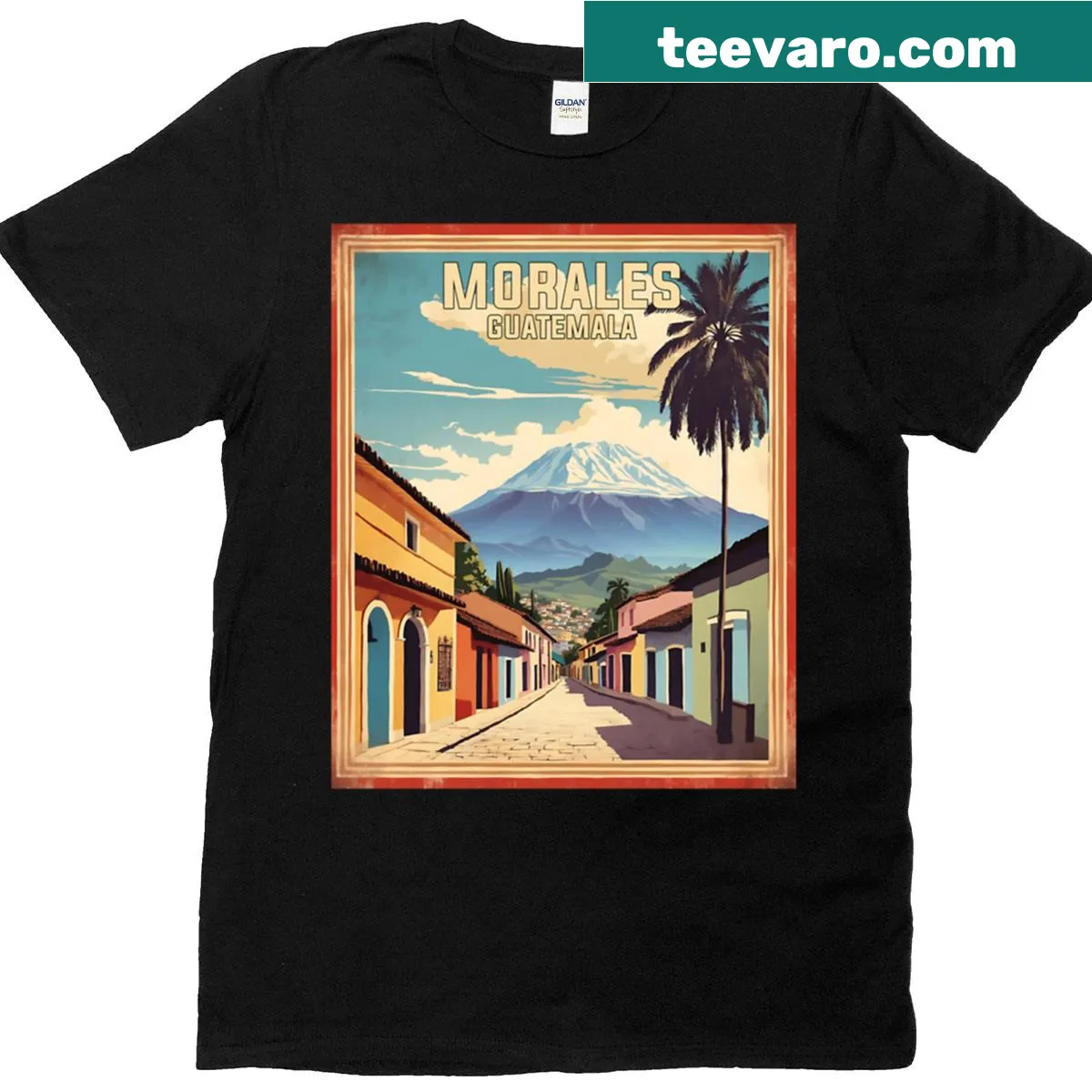 Vintage-style Morales Guatemala tourism T-shirt — on a men's t-shirt
