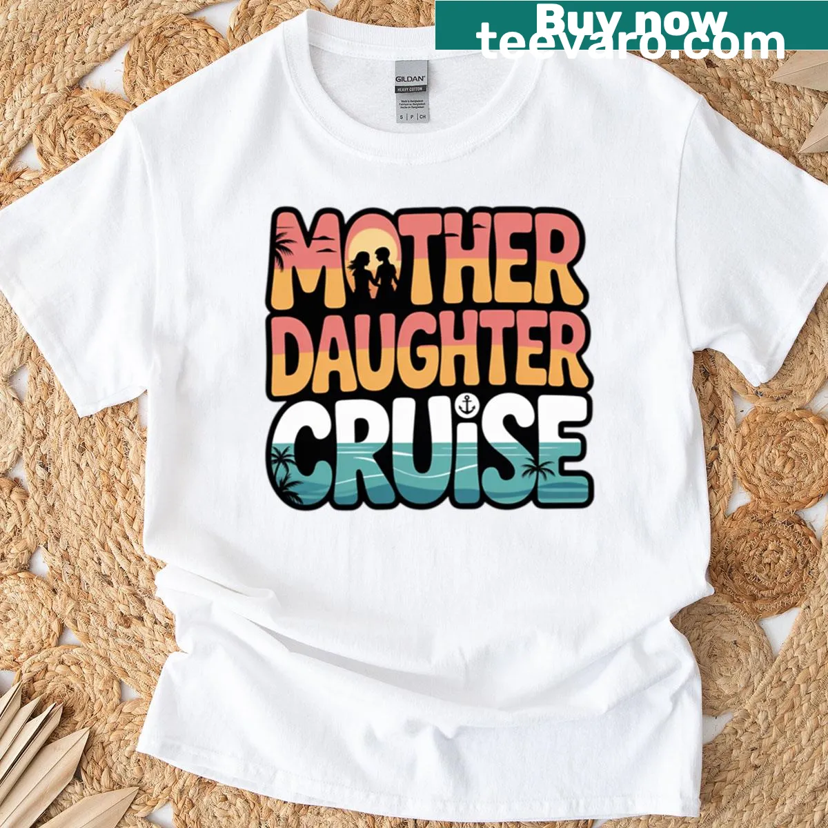 Funny mother-daughter matching travel quote T-shirt — on a men's t-shirt