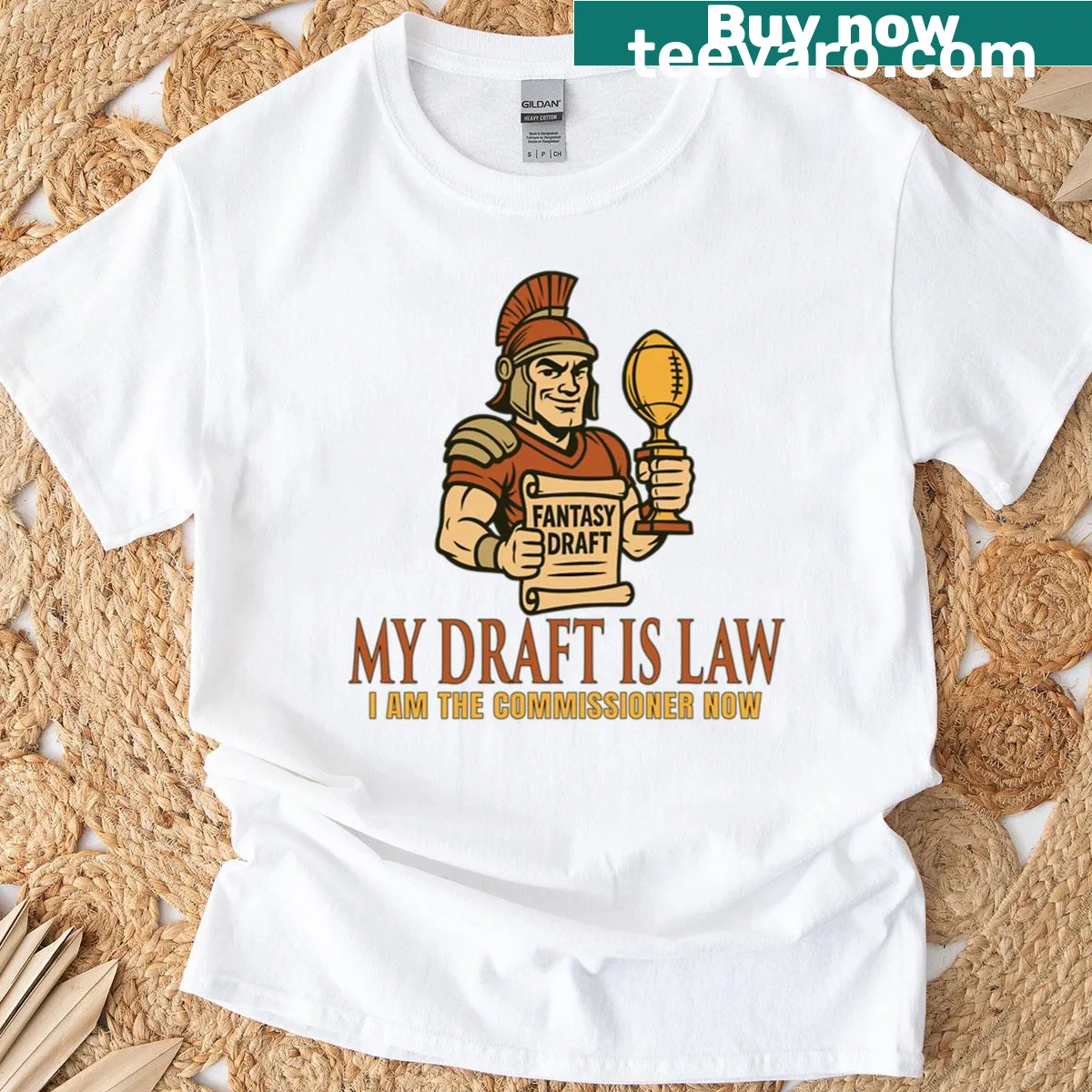 T-shirt with the phrase 'My Draft Is Law' in gladiator design — on a men's t-shirt