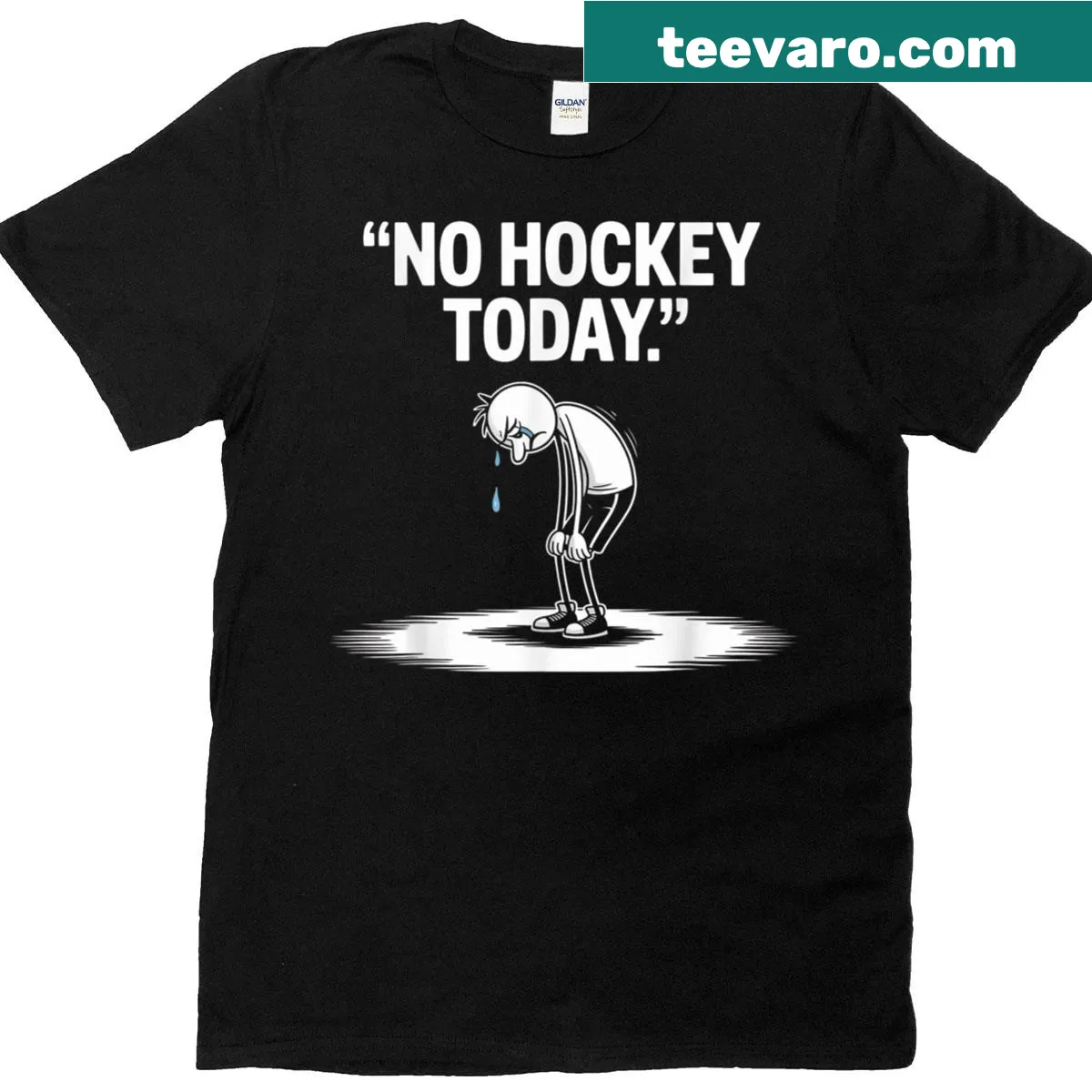 Casual T-shirt with humorous text about not playing hockey — on a men's t-shirt