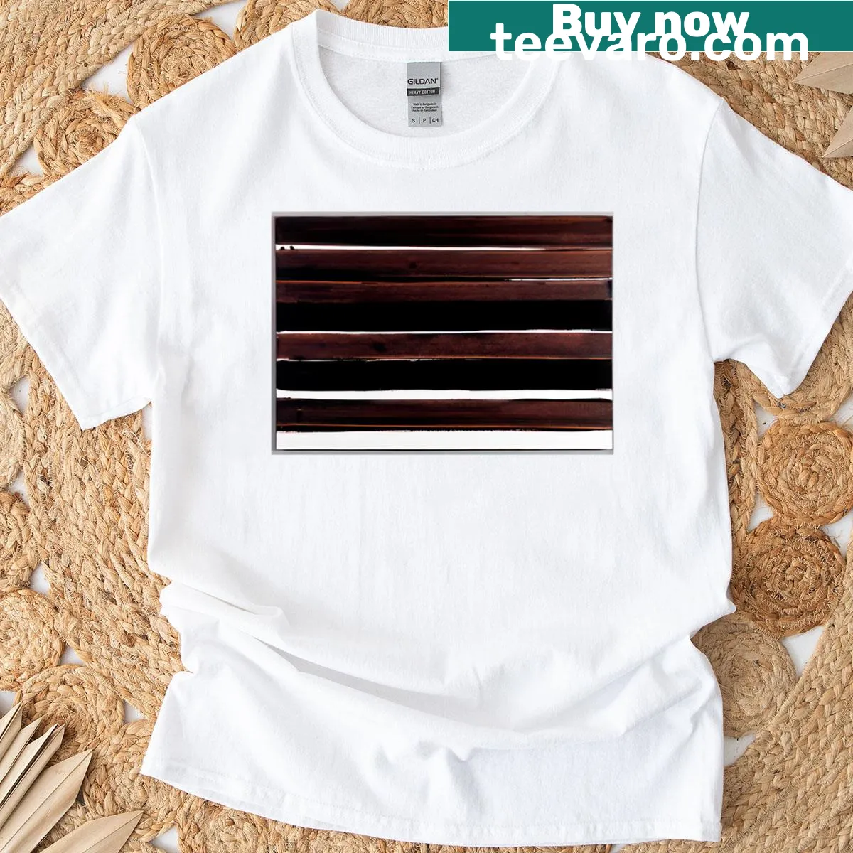 Abstract design t-shirt inspired by artist Pierre Soulages — on a men's t-shirt
