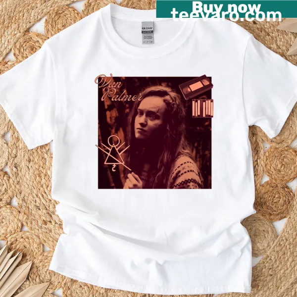 Playful t-shirt with 'Play The Tape' text inspired by Van Palmer