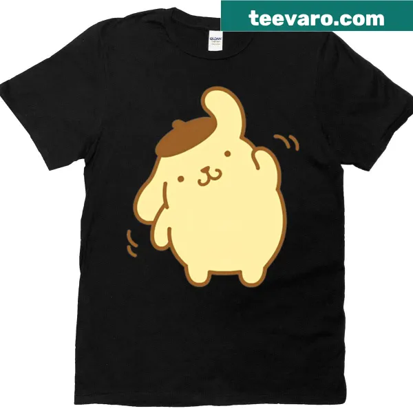 Cute Pompompurin waving illustration on T-shirt