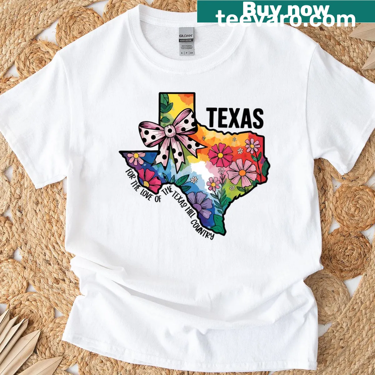Silhouette T-shirt representing Texas Hill Country resilience — on a men's t-shirt