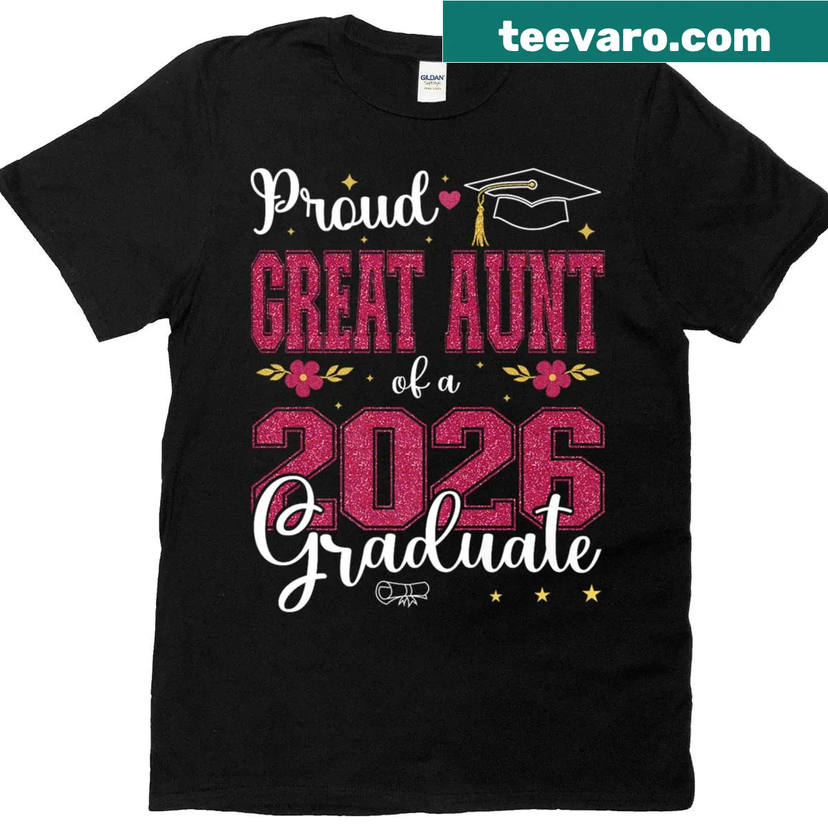 T-shirt declaring pride in being a great aunt of a 2026 graduate — on a men's t-shirt