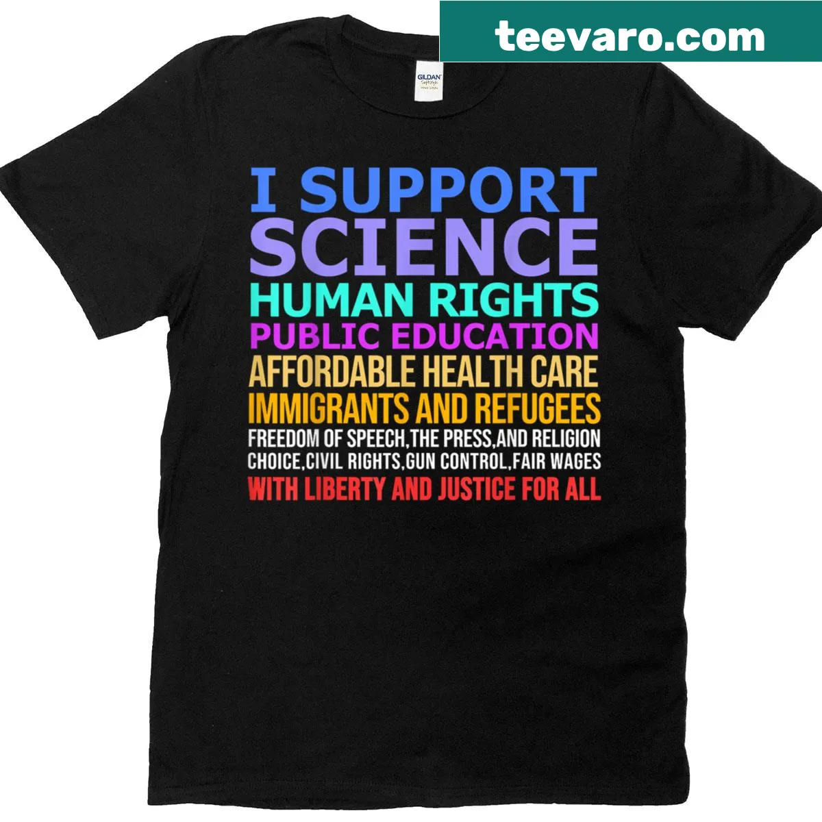 Political t-shirt with text and US flag graphic — on a men's t-shirt