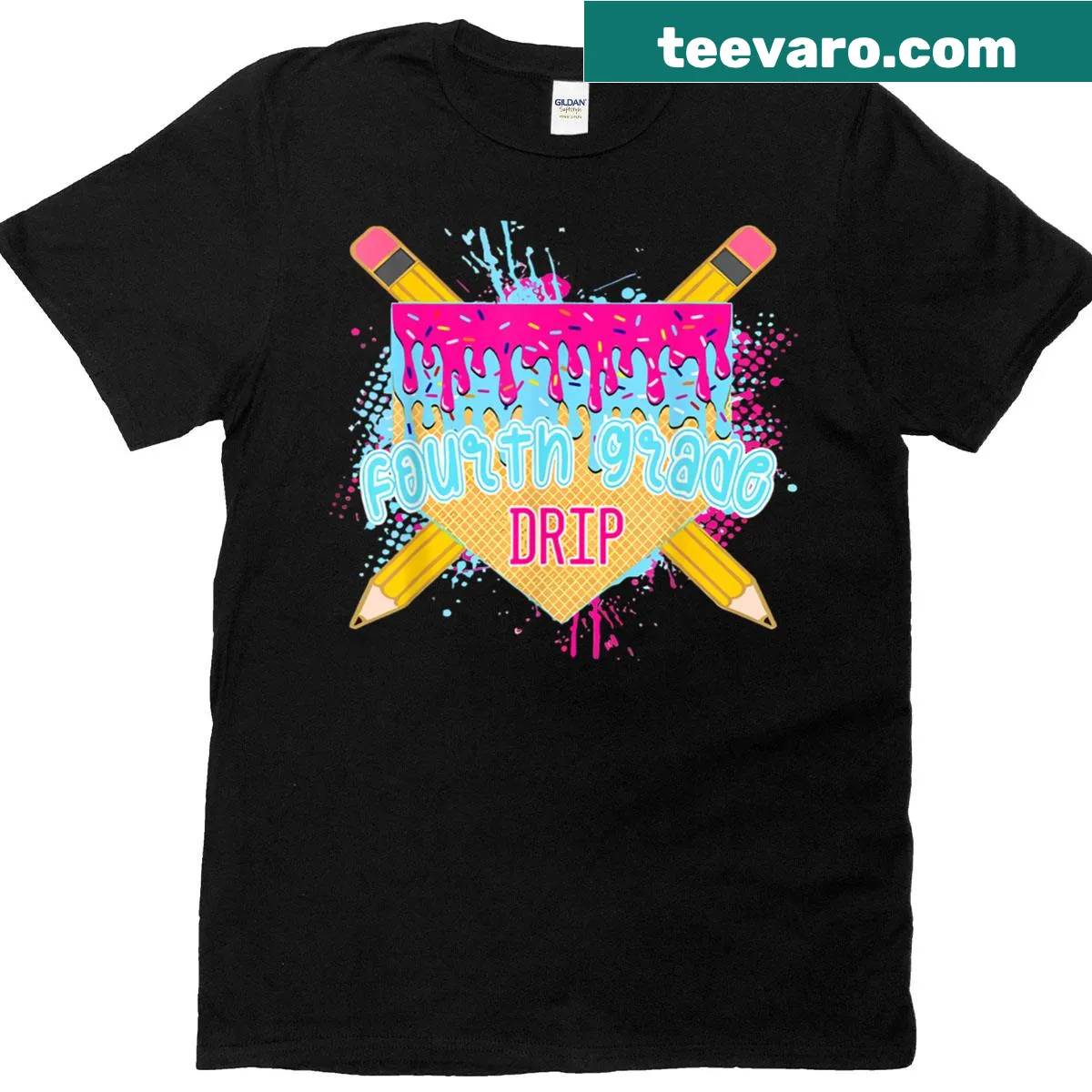 Cartoon ice cream T-shirt for fourth-grade boys with humorous text — on a men's t-shirt