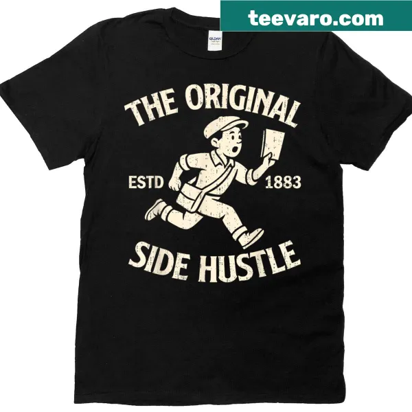 Vintage Newspaper Boy T-shirt with a nostalgic delivery graphic
