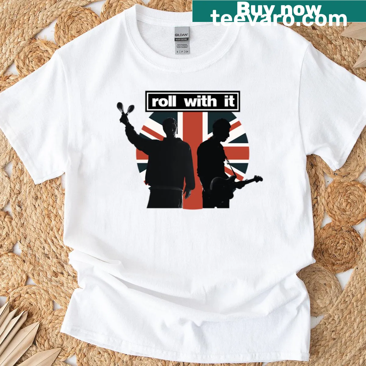 Vintage Oasis logo graphic t-shirt for music lovers. — on a men's t-shirt
