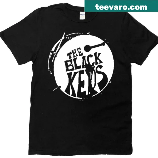 Vintage-style T-shirt featuring Round The Black Keys design