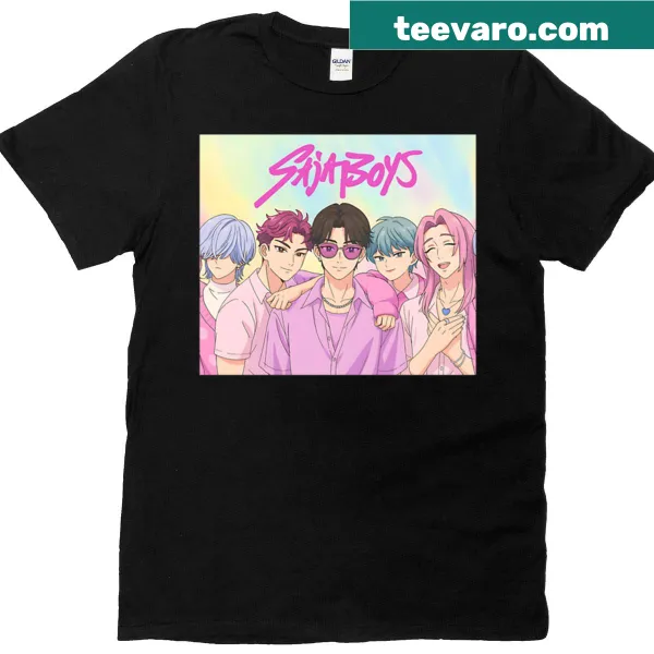 Anime-style T-shirt featuring Jinu and Abby from Kpop Demon Hunters