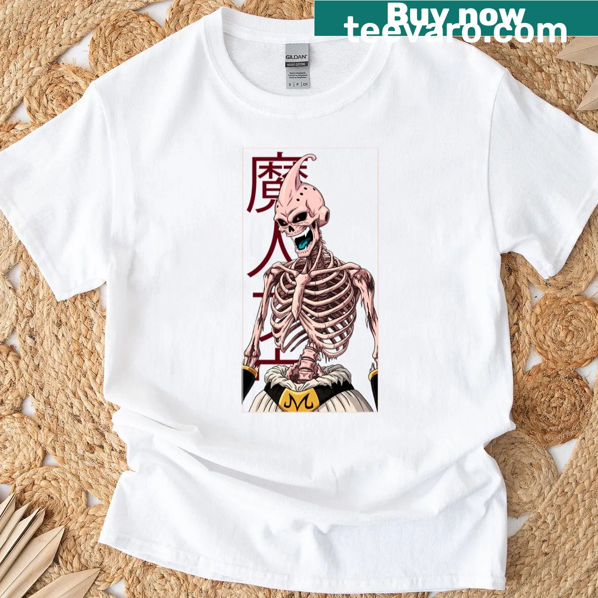 Cartoon Skeleton Buu design for playful spooky occasions — on a men's t-shirt