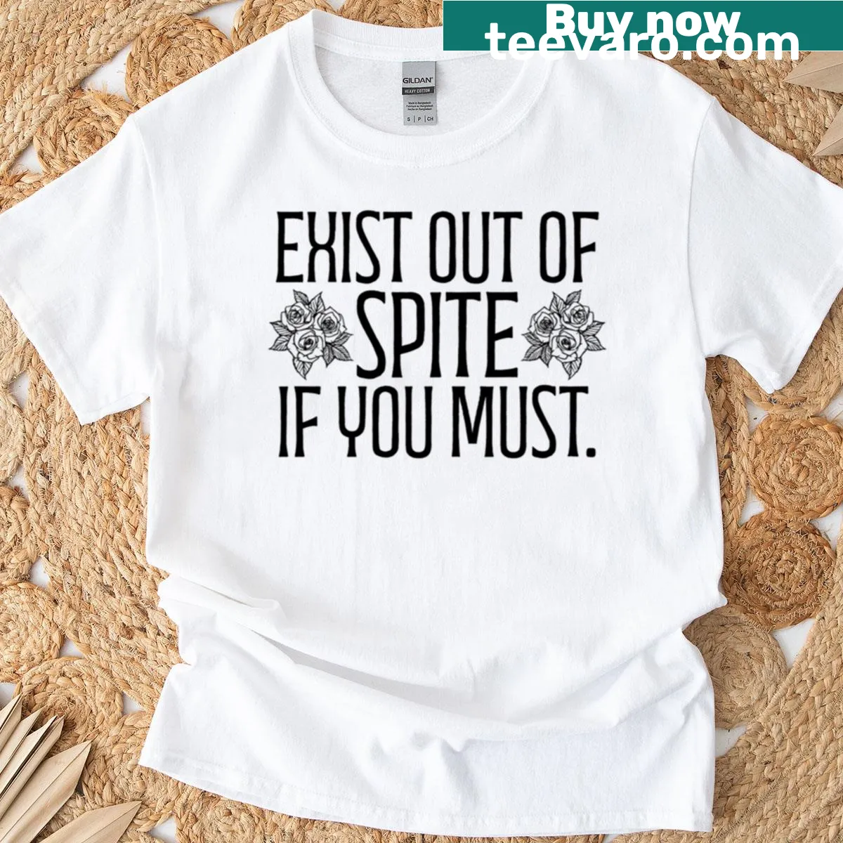 Minimalist black t-shirt with sarcastic text design — on a men's t-shirt