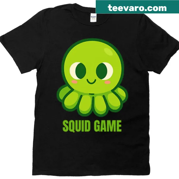 Kawaii squid T-shirt with cute tentacles and blush cheeks