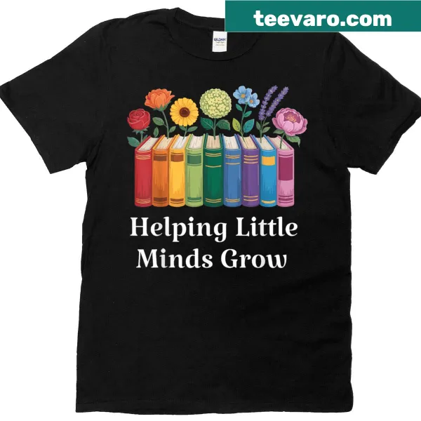 Illustrated shirt showcasing teachers nurturing young minds