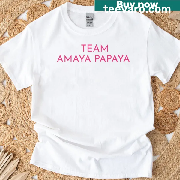 Whimsical 'Team Amaya' graphic on a T-shirt