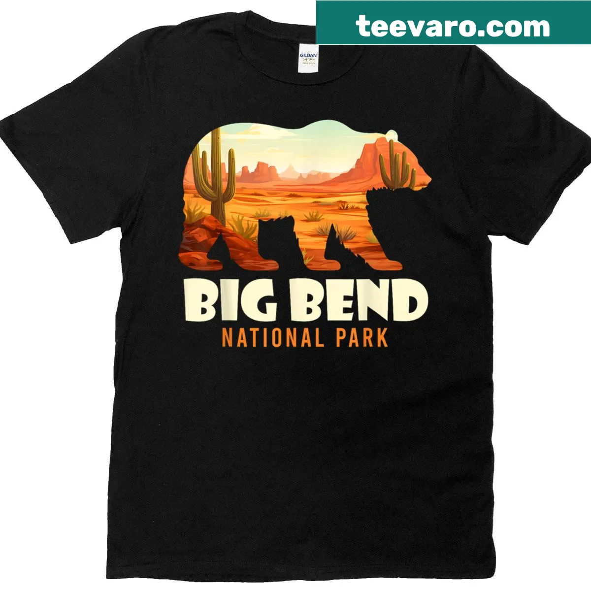 Funny vintage-style T-shirt featuring Big Bend National Park design — on a men's t-shirt