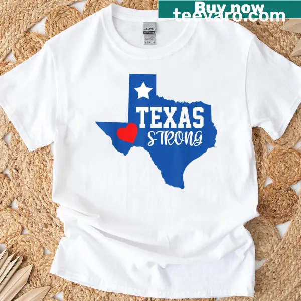 Texas strong themed t-shirt with flag emblem