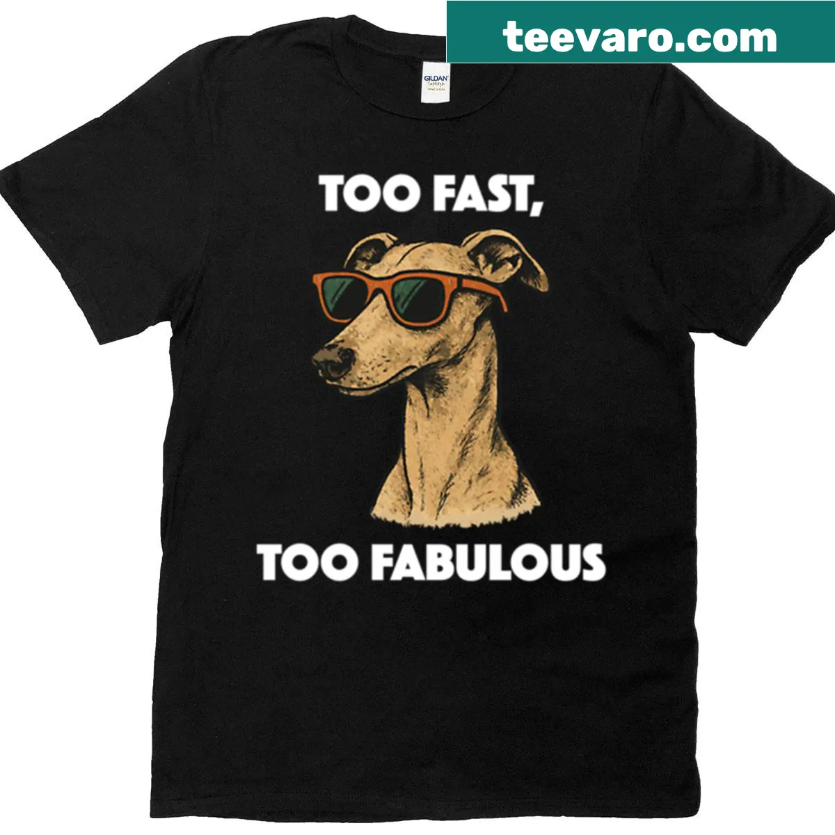 Playful T-shirt with 'Too Fast Too Fabulous' slogan — on a men's t-shirt