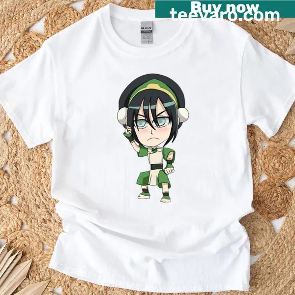 Illustrated T-shirt featuring Toph Beifong from an animated series.