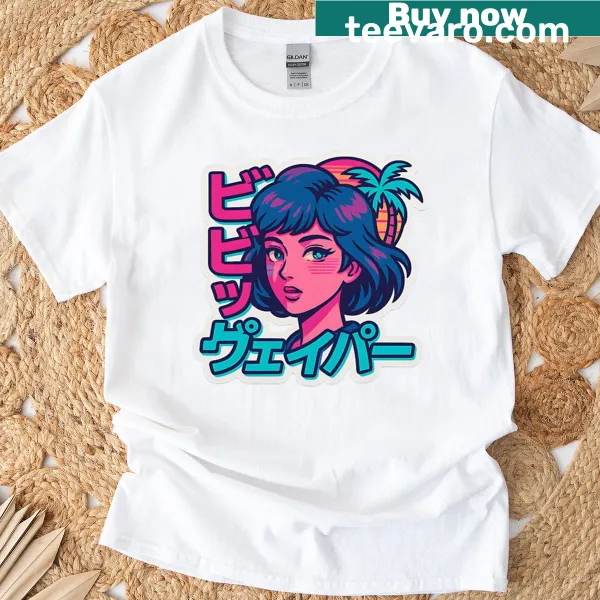 Whimsical Vaporwave Girl graphic t-shirt
