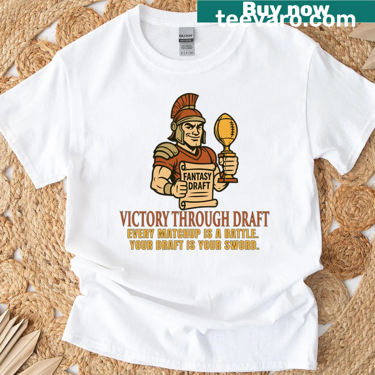 Roman-themed graphic for fantasy football on a T-shirt — on a men's t-shirt