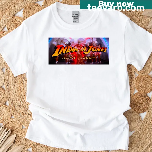 Vintage pulp art T-shirt featuring Dr. Jones and Doom Temple design