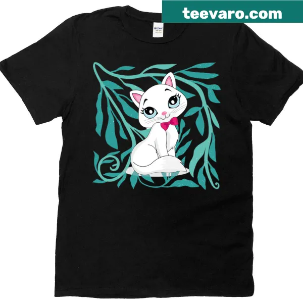 Whimsical lady cat illustration on a vintage t-shirt