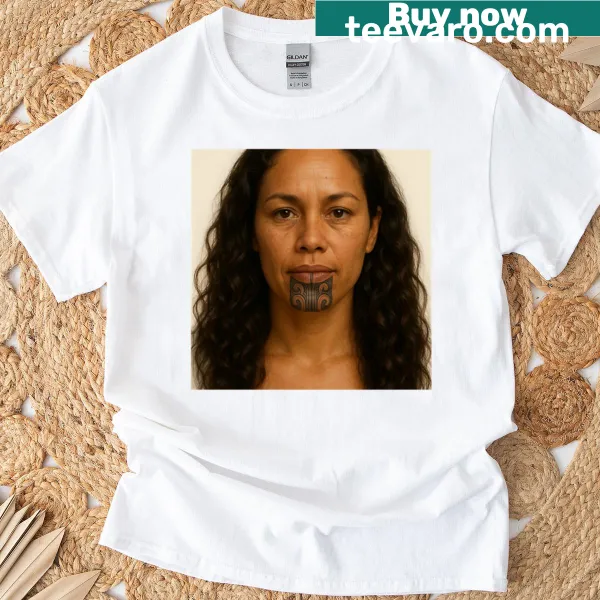 Moko Kauae graphic design on identity T-shirt