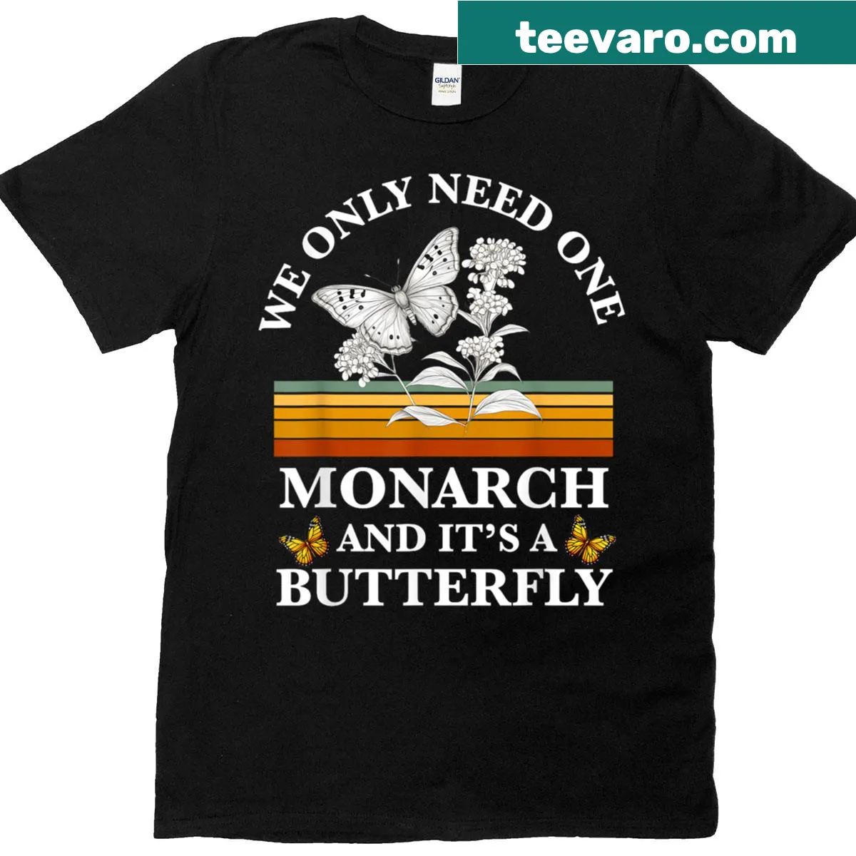 Funny T-shirt celebrating butterflies as the monarch, playful design — on a men's t-shirt