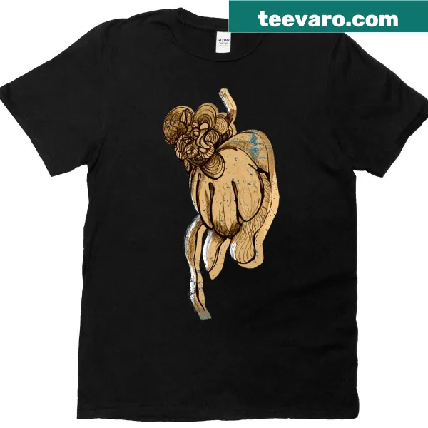 T-shirt featuring an illustration of a strange, quirky plant.