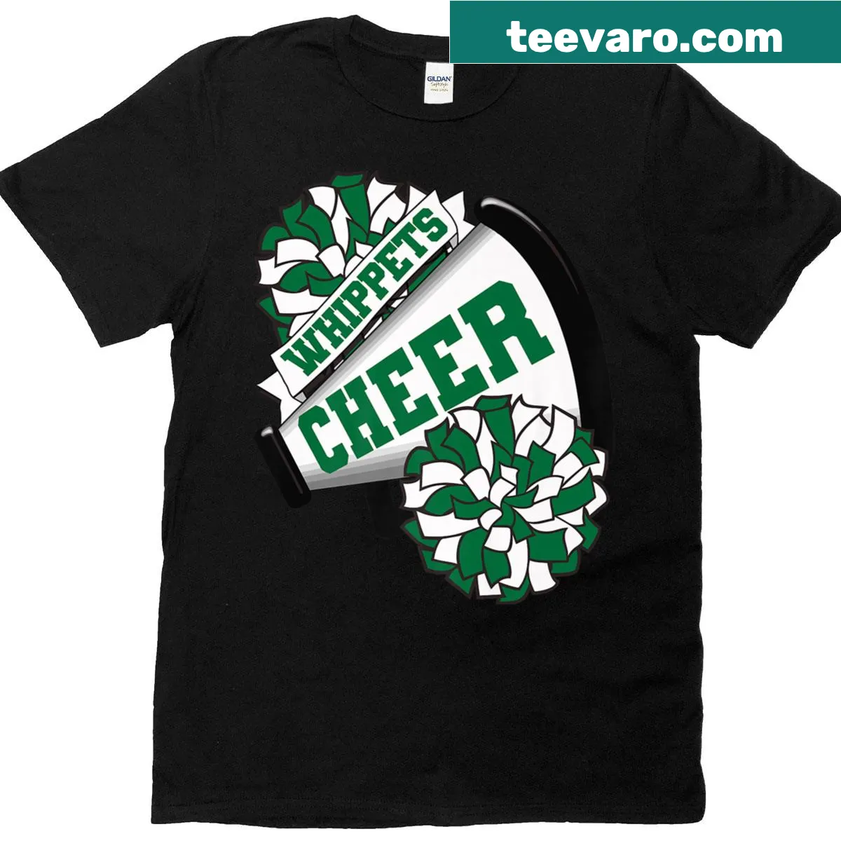 Cheerleading spirit 'Whippets Cheer Back To School' design on T-shirt — on a men's t-shirt