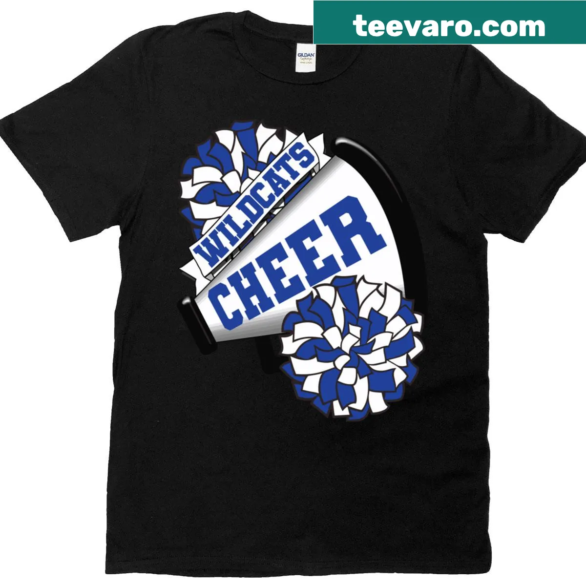 Wildcats cheerleading spirit T-shirt with energetic design — on a men's t-shirt