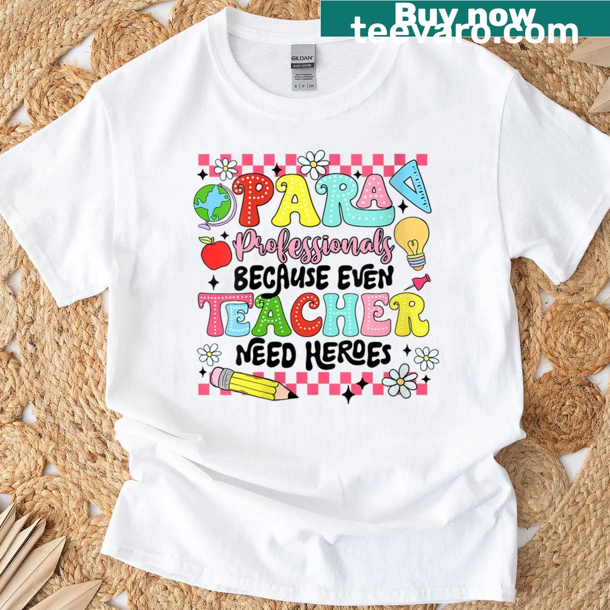 Inspirational typography for paraprofessionals on t-shirt — on a men's t-shirt