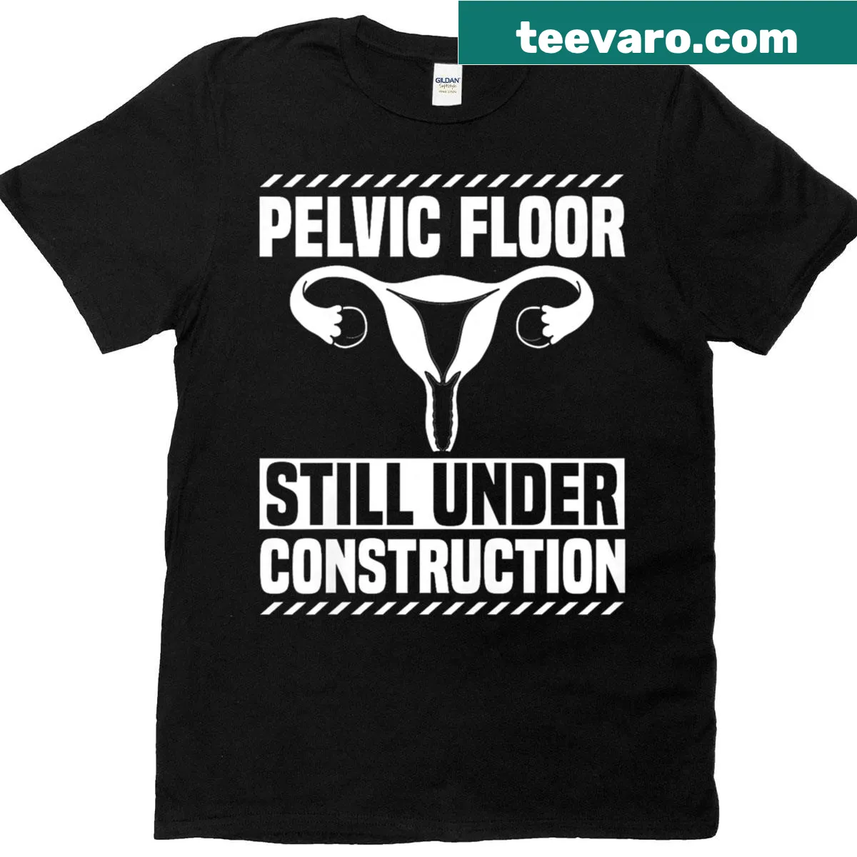 Empowering t-shirt about pelvic floor health and hysterectomy — on a men's t-shirt