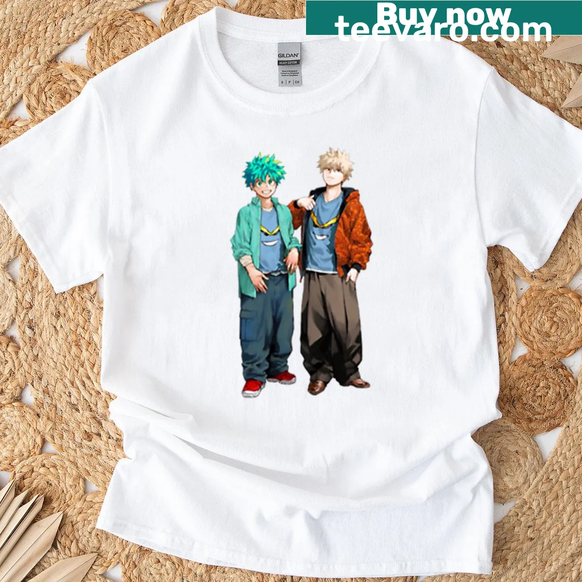 T-shirt celebrating the concept of a Wonder Duo with playful graphics — on a men's t-shirt