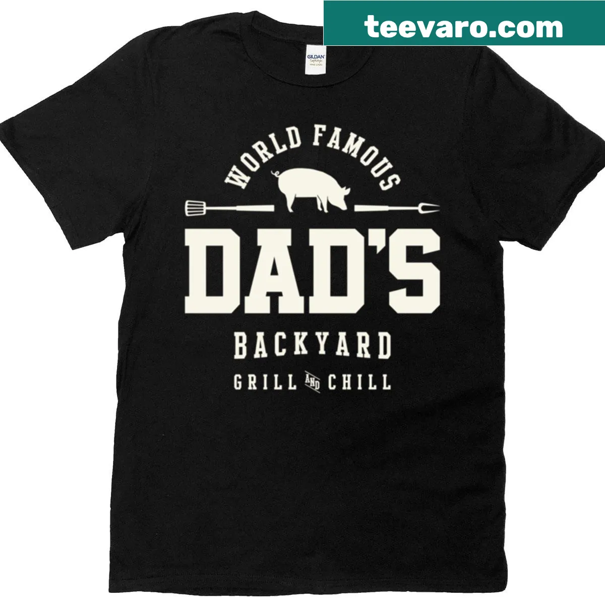 Funny BBQ t-shirt for dads celebrating grilling — on a men's t-shirt