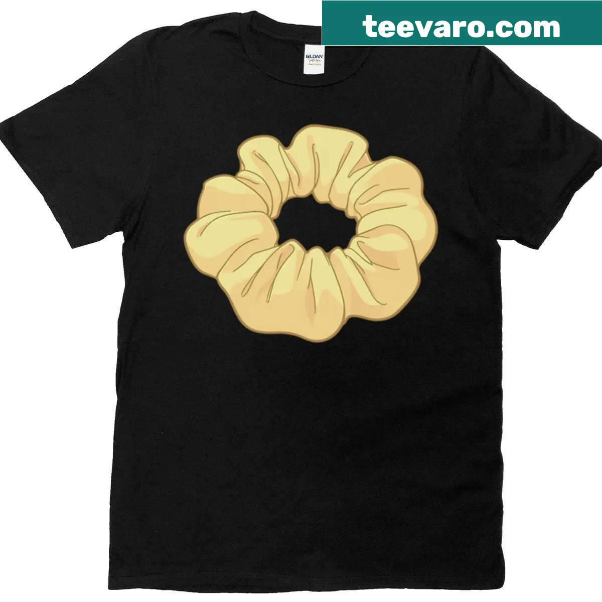T-shirt featuring a cute scrunchie graphic — on a men's t-shirt
